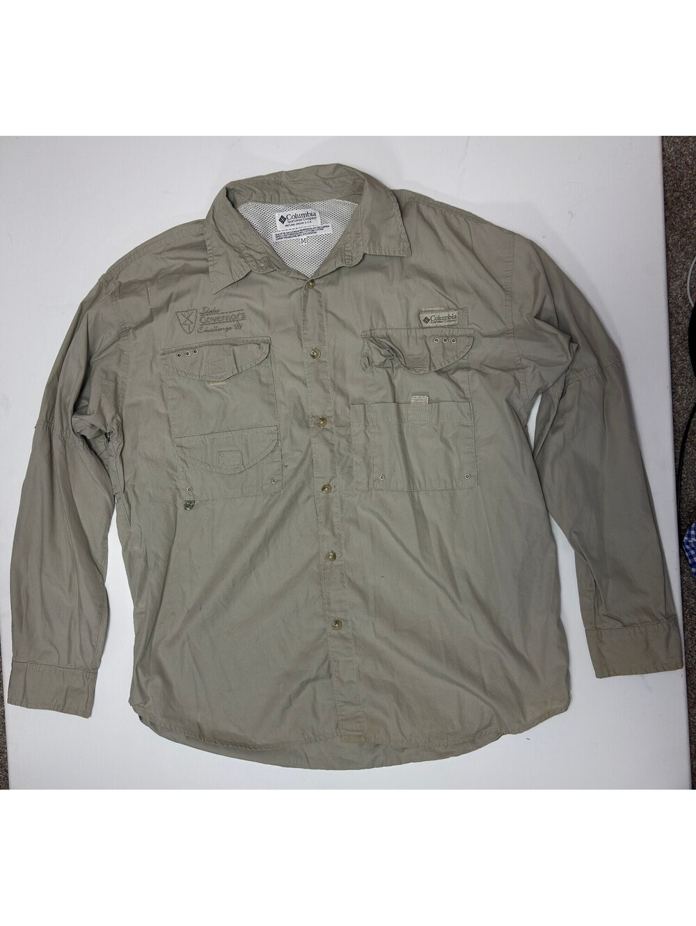 Columbia PFG khaki long sleeve fishing shirt